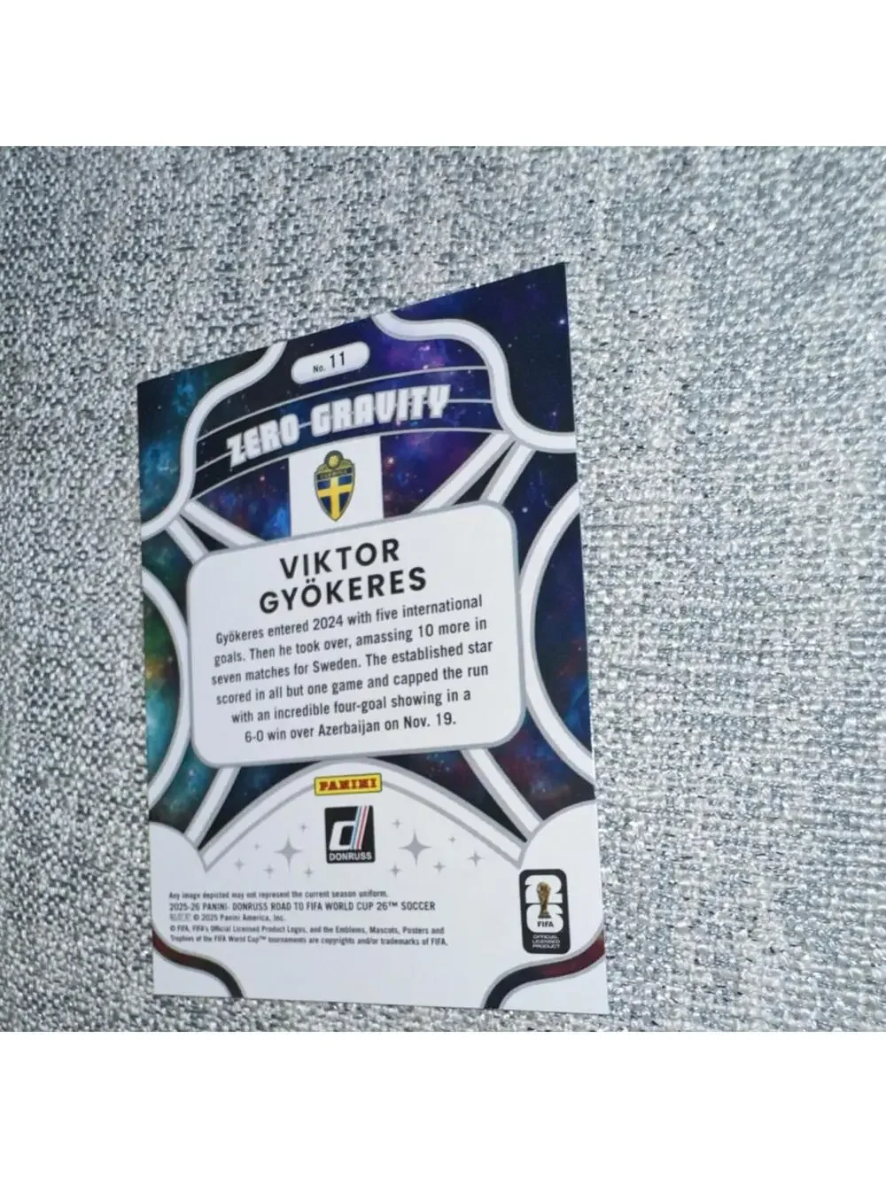 Panini Donruss 2025-26 Zero-Gravity #11 Viktor Gyokeres Sweden Soccer Card